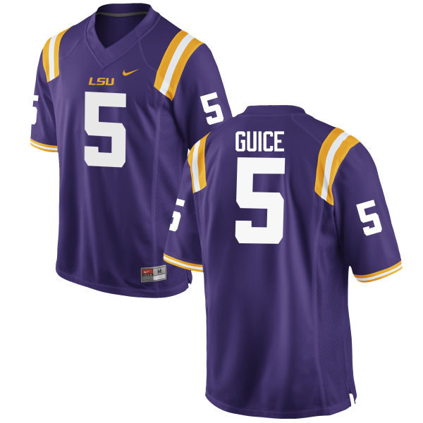 Men LSU Tigers #5 Derrius Guice College Football Jerseys Game-Purple - Click Image to Close